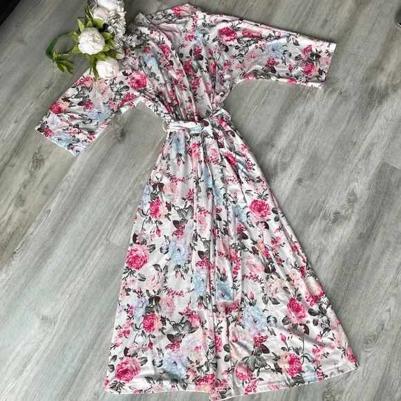 Pretty floral print full length robe | Medium - Picture 11 of 12